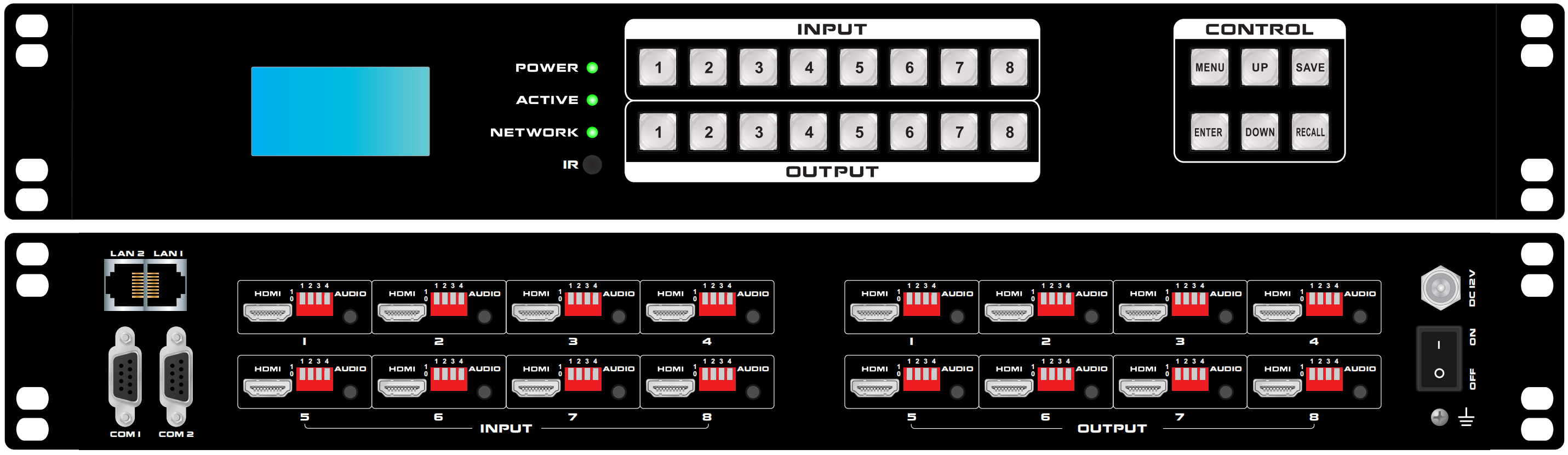 8X8 4K60有缝切换矩阵(APP型）
