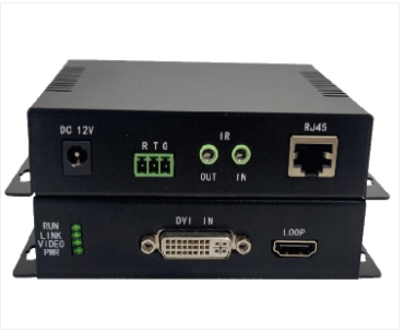 DVI输入HDMI环出网线延长器,100米