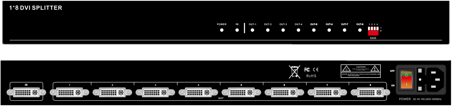 DVI 一分八分配器