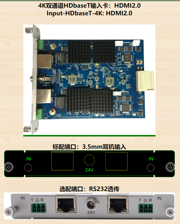 HDBaseT 4K无缝输入板卡